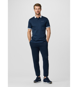 Hackett London Polotröja med klassisk marinblå krage och klubbpassform