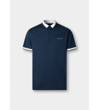 Hackett London Polotröja med klassisk marinblå krage och klubbpassform