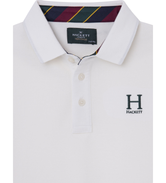 Hackett London Heritage H Logo white polo shirt