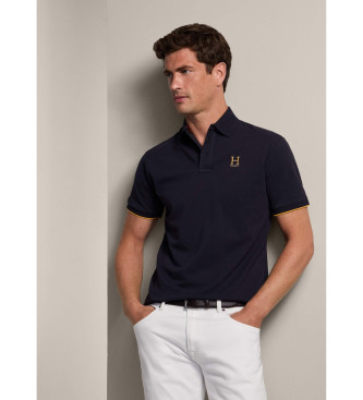 Hackett London Heritage H Logo navy polo shirt