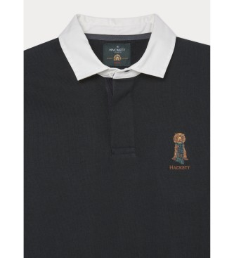 Hackett London Polo noir Heritage Harry Rugby