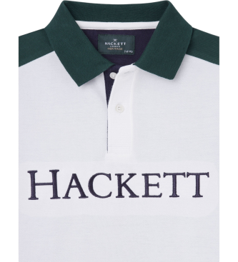 Hackett London Polo blanc Heritage Multi Piqu