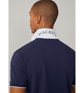 Hackett London Polo majica Heritage Number modra