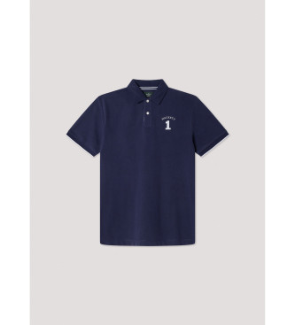 Hackett London Heritage Number polo shirt blue