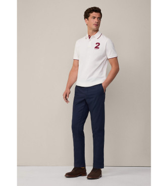 Hackett London Heritage Number Poloshirt wei