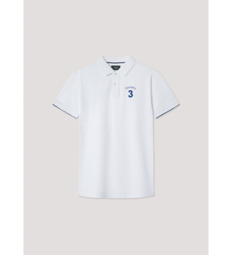 Hackett London Heritage Number poloshirt wit