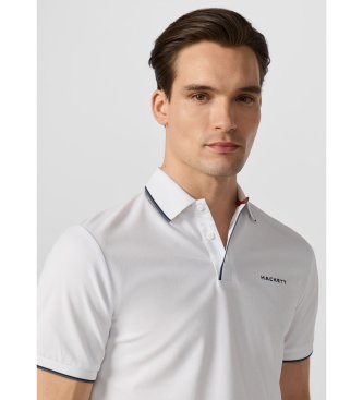 Hackett London Solstice Poloshirt mit Farbverlauf weiß