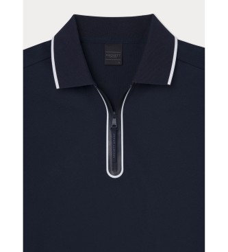 Hackett London Polo con zip blu scuro