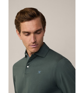 Hackett London Polo Fit z dolgimi rokavi Classic green