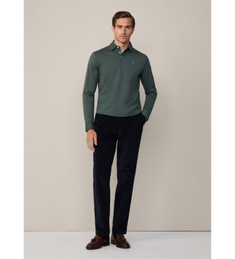 Hackett London Polo Fit z dolgimi rokavi Classic green