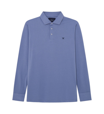 Hackett London Niebieska koszulka polo Pima