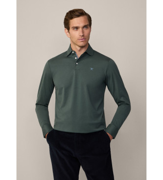 Hackett London Zielona koszulka polo Pima