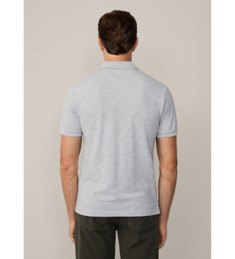 Hackett London Slim fit piqu polo shirt grey