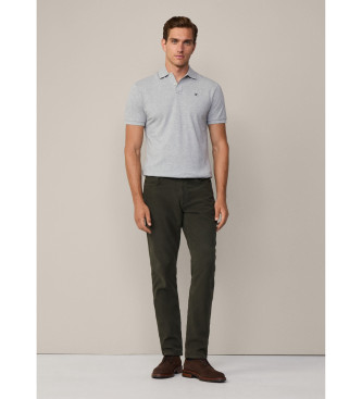 Hackett London Slim fit piqu polo shirt grey