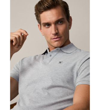 Hackett London Polo grigia in piqu slim fit