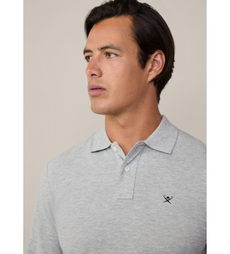 Hackett London Polo piqu manga larga fit clsico gris