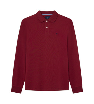 Hackett London Polo Piqu long sleeve Slim maroon