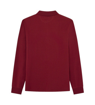 Hackett London Polo Piqu long sleeve Slim maroon