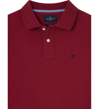 Hackett London Polo Piqu lngrmad Slim rdbrun