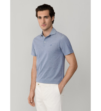 Hackett London Klasična modra polo majica piqué oxfordskega kroja