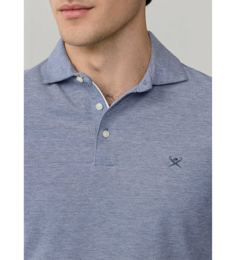 Hackett London Klasična modra polo majica piqué oxfordskega kroja