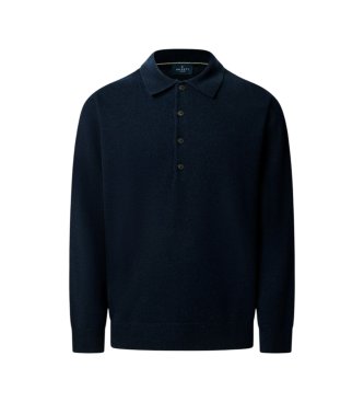 Hackett London Poloshirt van gebreide scheerwol