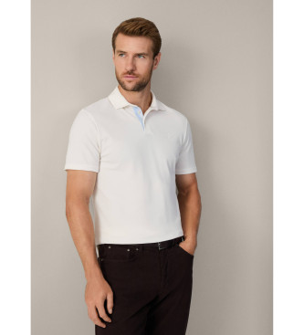 Hackett London Hvid poloshirt med selvedge-lukning