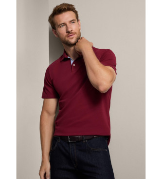 Hackett London Selvedge-Poloshirt mit roter Knopfleiste