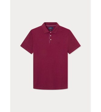 Hackett London Selvedge-Poloshirt mit roter Knopfleiste