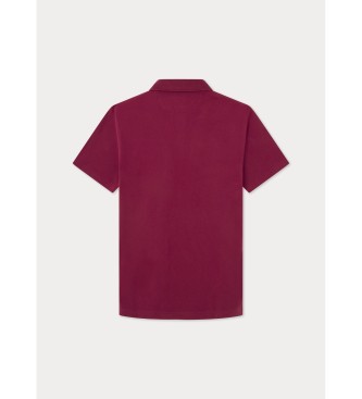 Hackett London Selvedge-Poloshirt mit roter Knopfleiste