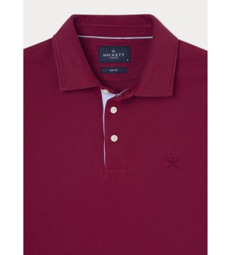 Hackett London Selvedge-Poloshirt mit roter Knopfleiste