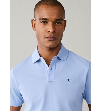 Hackett London Koszulka polo Slim Fit z logo, niebieska