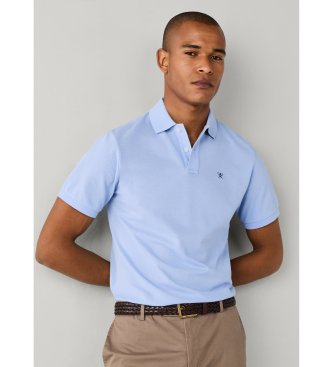 Hackett London Koszulka polo Slim Fit z logo, niebieska