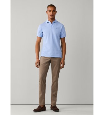 Hackett London Koszulka polo Slim Fit z logo, niebieska