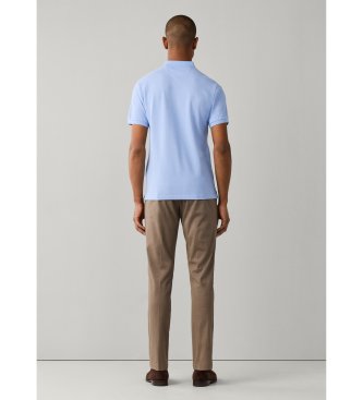 Hackett London Koszulka polo Slim Fit z logo, niebieska