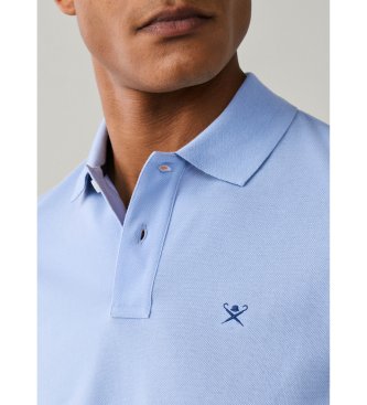 Hackett London Koszulka polo Slim Fit z logo, niebieska
