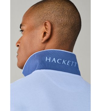 Hackett London Koszulka polo Slim Fit z logo, niebieska