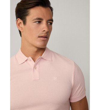 Hackett London Polo Slim Fit Logo różowy