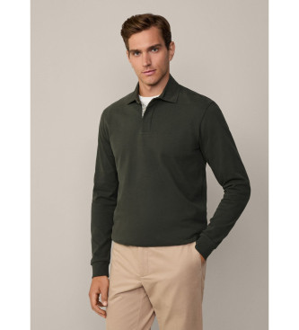 Hackett London Rugby green woven polo shirt