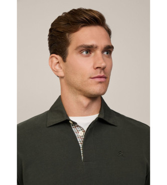 Hackett London Rugby grnes gewebtes Poloshirt