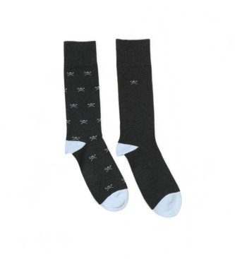 Hackett London Lot de 2 paires de chaussettes Icon grises