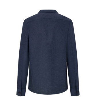 Hackett London Navy visgraat cargo overhemd