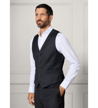 Hackett London colete de lã tricotado na itália cinza