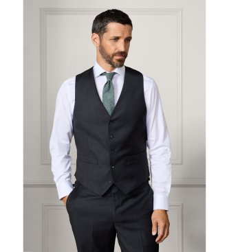 Hackett London colete de lã tricotado na itália cinza