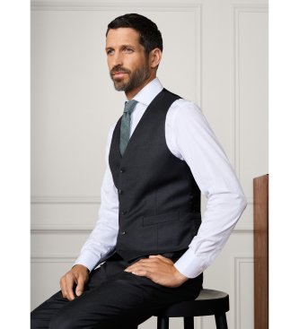 Hackett London colete de lã tricotado na itália cinza