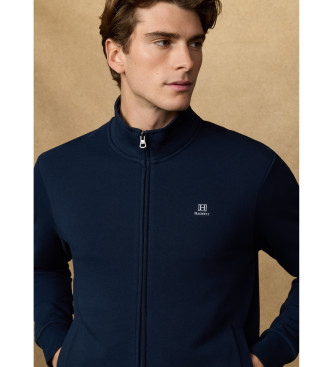 Hackett London Sweatshirt entièrement zippé avec logo bleu marine