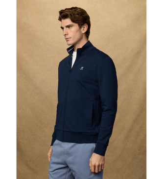 Hackett London Sweatshirt entièrement zippé avec logo bleu marine