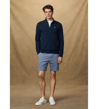 Hackett London Sweatshirt entièrement zippé avec logo bleu marine