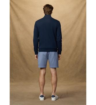 Hackett London Sweatshirt entièrement zippé avec logo bleu marine