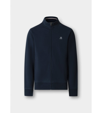 Hackett London Sweatshirt entièrement zippé avec logo bleu marine